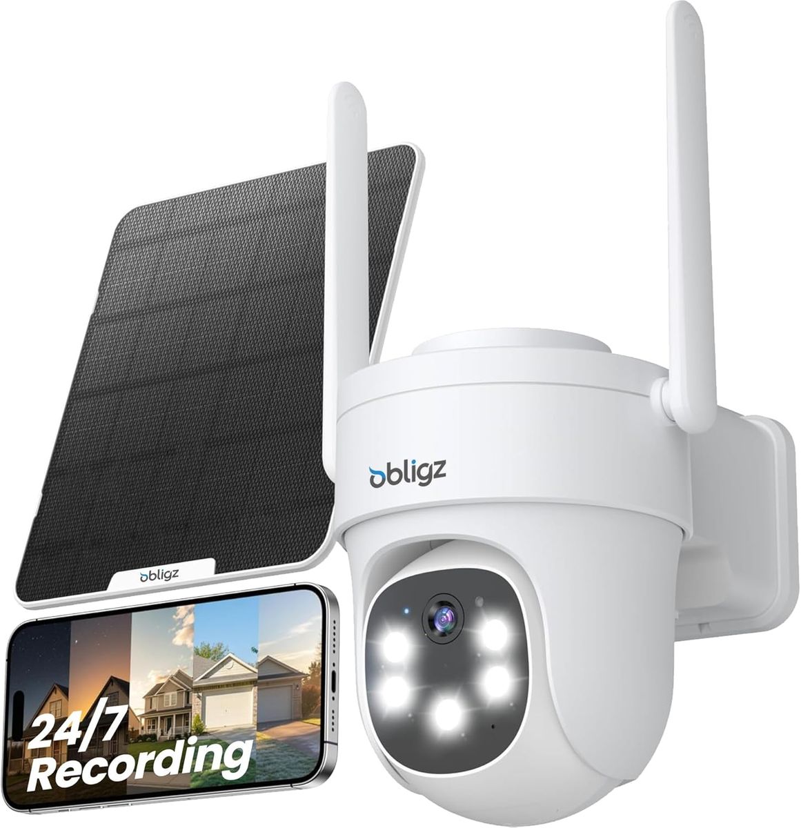 NEW AOV Security Camera Wireless Outdoor with 6W Solar Panel,24/7, 2K Wireless, Auto Tracking，360°PTZ with Night Vision