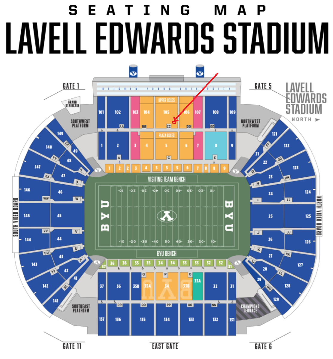 Prime chair seats Arizona vs BYU 9/12