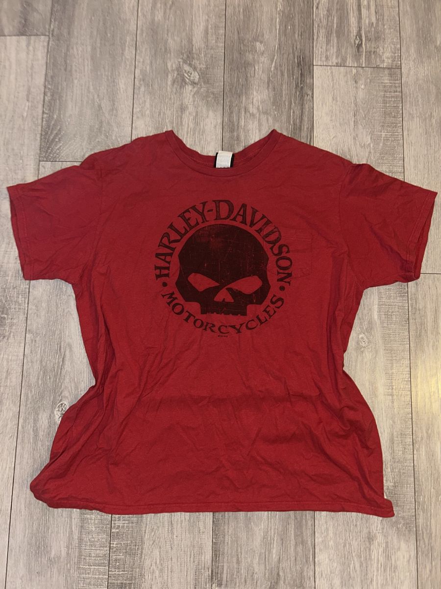 Harley-Davidson Sheridan WY Buffalo Graphic Pocket T-Shirt Red Men's 3XL