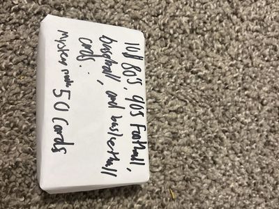 Mystery Pack of 50 Baseball, Football, & Basketball Cards (1980s-1990s)