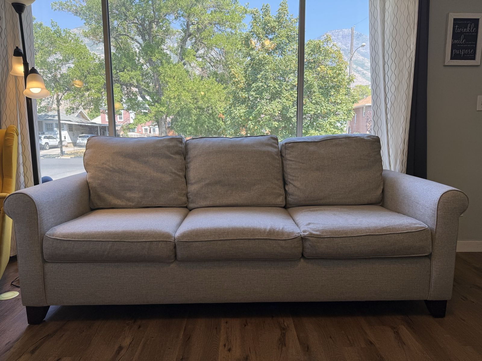Pottery Barn Light Gray 3-Cushion Fabric Sofa