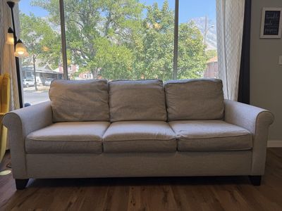 Pottery Barn Light Gray 3-Cushion Fabric Sofa