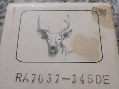 Collector's Buck Hunting Knife Set - Deer Themed Folding Knife & Keychain with Display Box
