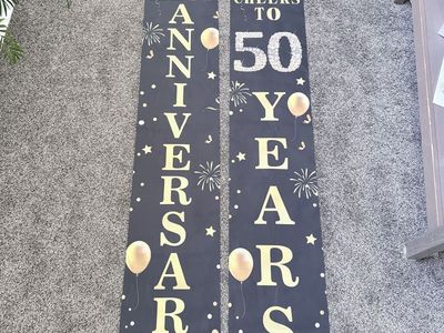 50th wedding anniversary decorations black and gold
