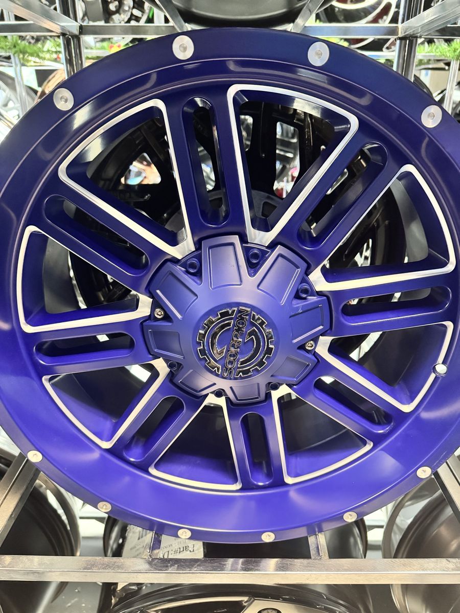 NEW 20x9 BLUE MILLED WHEEL SCORPION