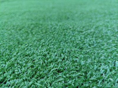 rectangular patch of fake grass for photo or other setup