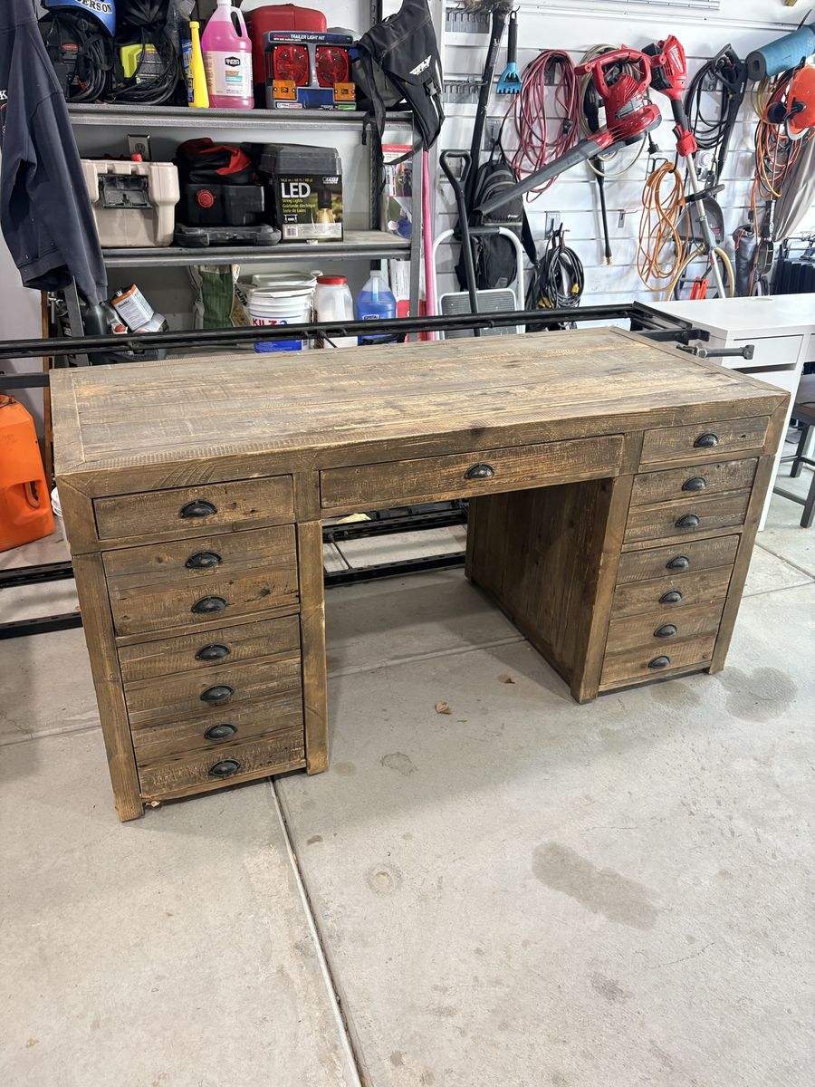 Restoration Hardware Rustic Wooden Desk.