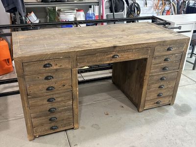 Restoration Hardware Rustic Wooden Desk.