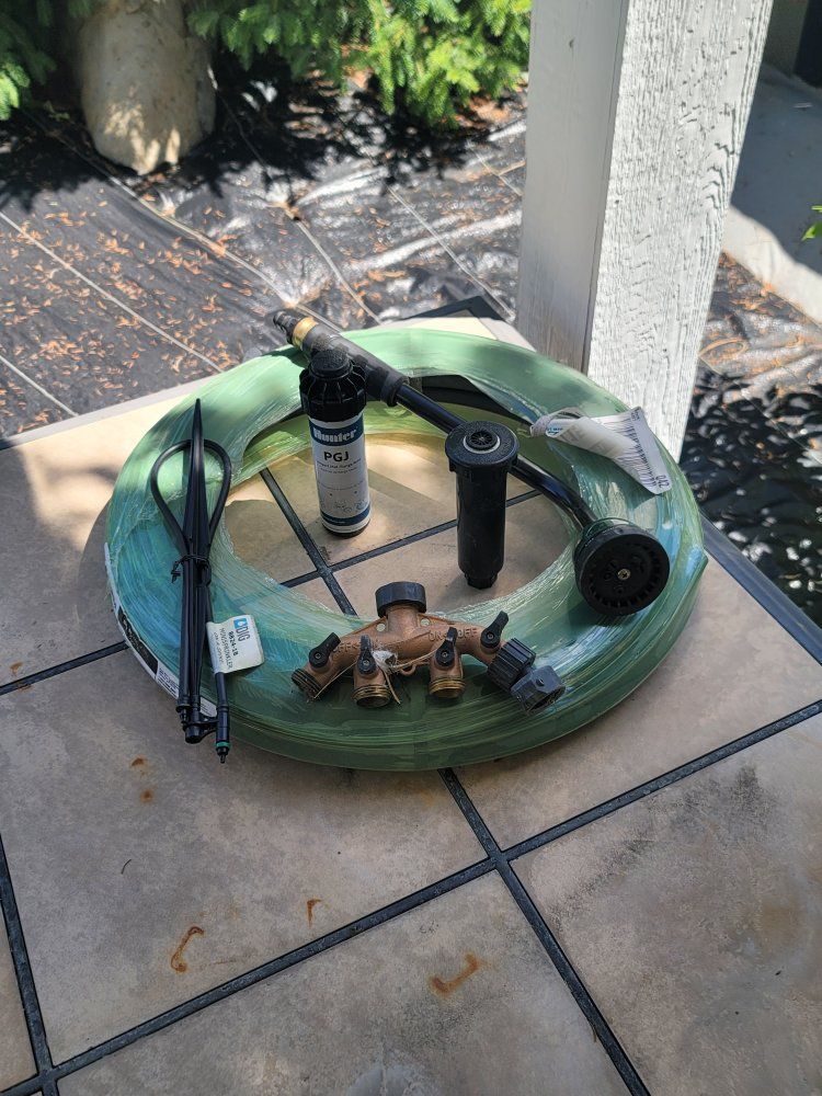 gardening and sprinkler