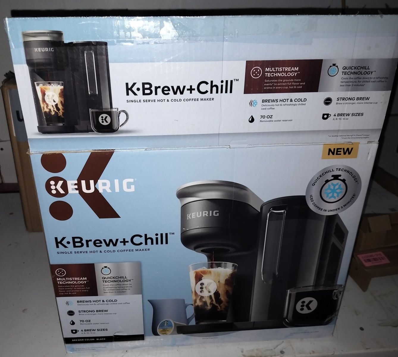 Keurig K-Brew+Chill Single Serve Hot & Cold Coffee Maker - Multistream, Quickchill, 70oz Black
