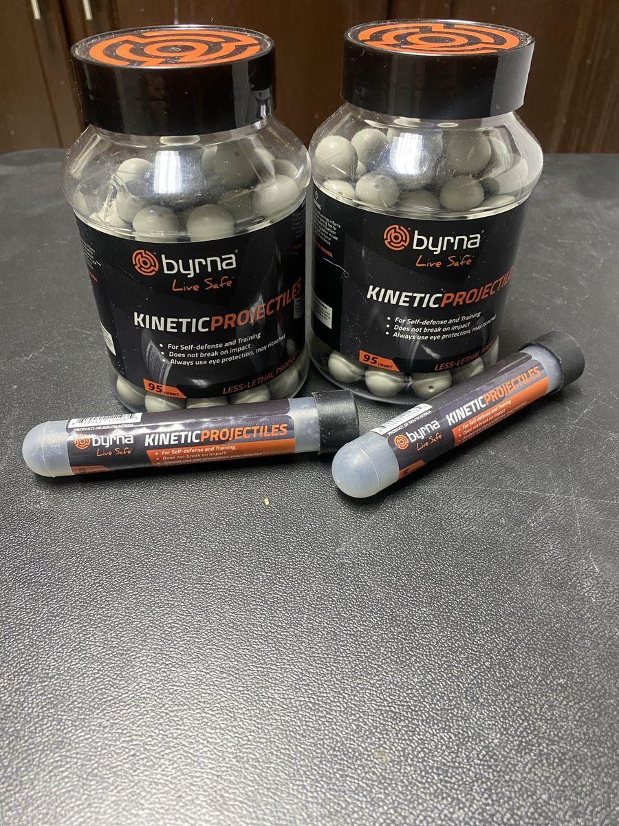 Byrna Kinetic Projectiles - .68 Caliber Less-Lethal Self-Defense Rounds (2x 95ct & 2x 5ct tubes)