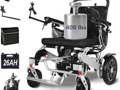 20'' Seat Width Heavy Duty 400lbs Capacity Electric Wheelchair for Adults 30 Miles Long Range 700W Dual Motor Foldable Power#90