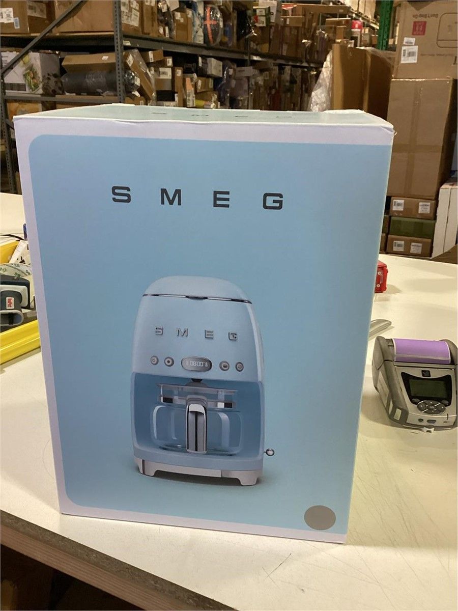 SMEG DCF02BLUS 50's Retro Style Drip Coffee Maker - Black, 10-Cup Capacity