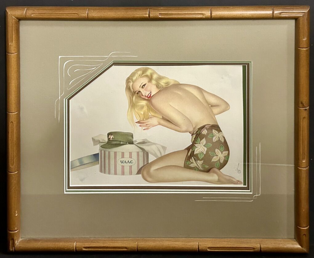 Vintage Frame & Original Vargas Calendar Print