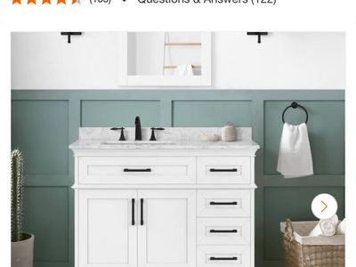 Cherrydale 42 in. Single Sink White Bath Vanity with White Engineered Marble Top