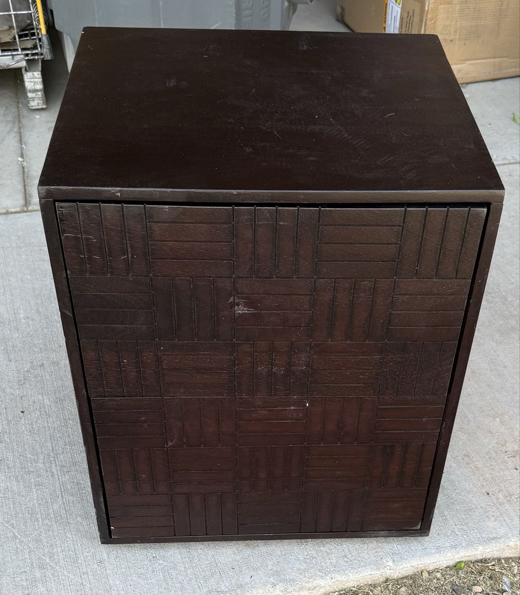 Dark Brown Nightstand Modern Wooden Bedroom Cabine