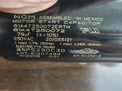 NGM 79uF 250VAC Motor Start Capacitor Electrolytic Rough 85PS250C30