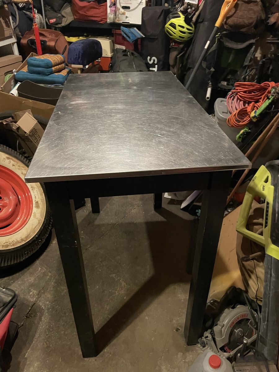 36 Inch Tall stAinless Steel Table