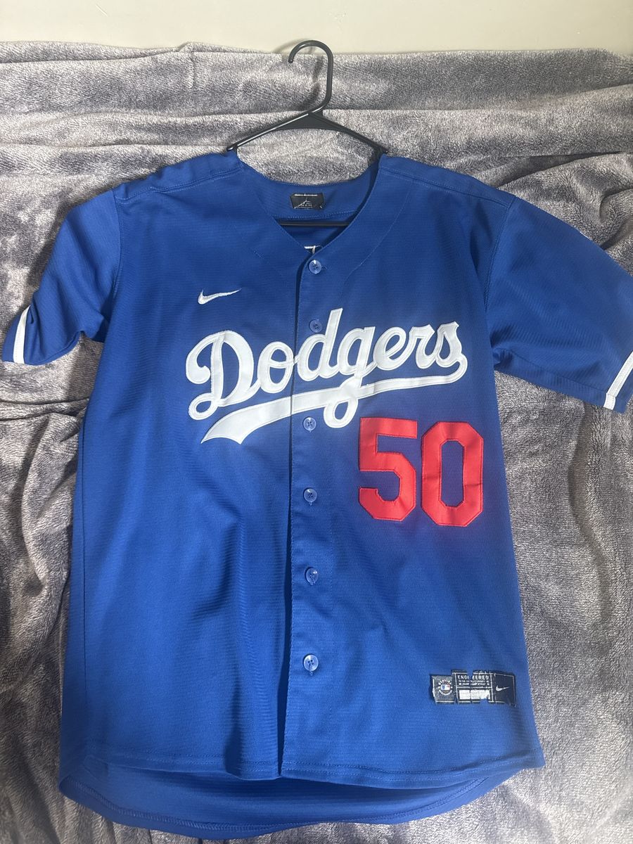 Nike Dodgers Mookie Betts #50 Blue MLB Baseball Jersey Men's Size S (Small)