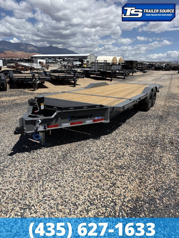 8.5x22 Diamond C HXD 207 Wide Body w/ Drive Over Fenders Tilt Trailer - 15.5K GVWR -