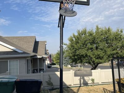 Portable Outdoor Basketball Hoop with Adjustable Height Pole and Base