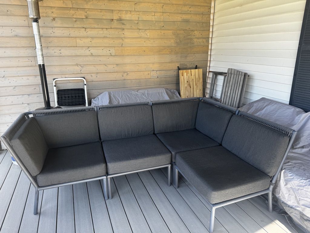 Crate and Barrel sectional patio seating