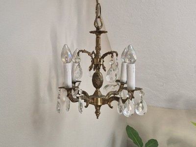 Brass & Crystal Mini Chandelier