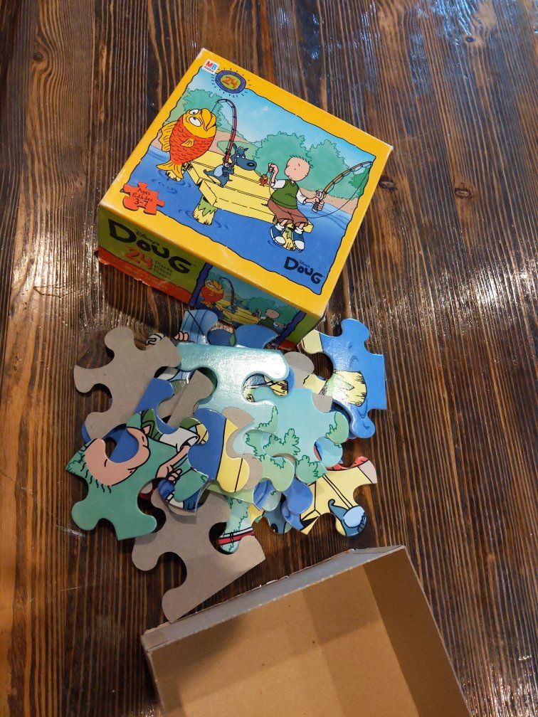 Vintage 1997 Nickelodeon Doug 24 Piece Jigsaw Puzzle - 10" x 13" - Hasbro - Complete
