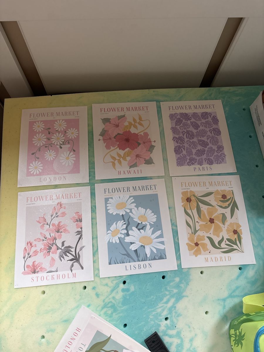 Flower Market Canvas Wall Art Prints Set of 9 Travel Botanical Poster Decor 8x10