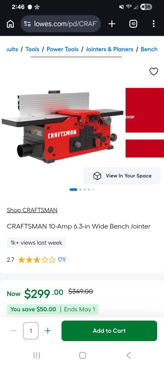 craftsman jointer