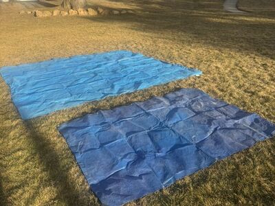 3x Tarps Small Medium and Large Blue Black