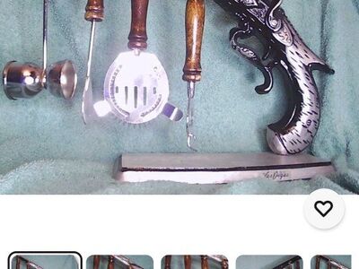 Bar Utensil Holder - Replica Gun with Bar Accessor