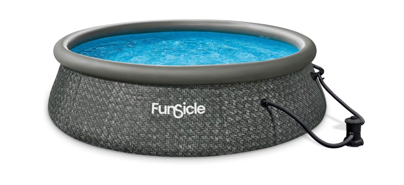 New in Box Funsicle QuickSet 12' x 36" Round Inflatable Top Ring Above Ground Swimming Pool Set