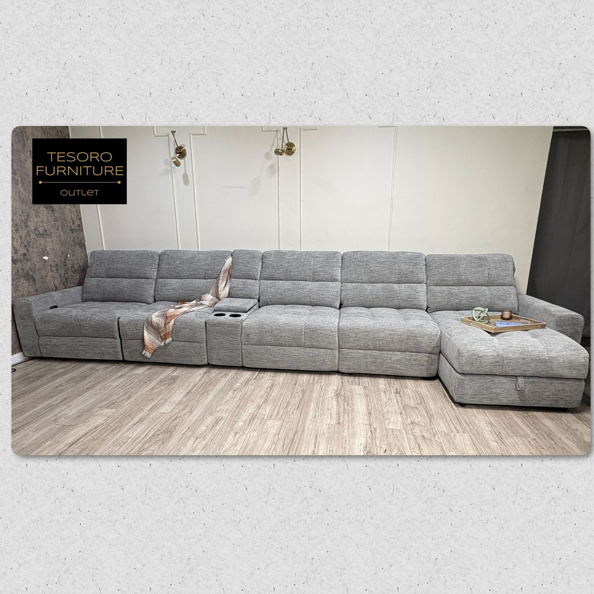 NEW MODERN  RECLINER SOFA WITH STORAGE