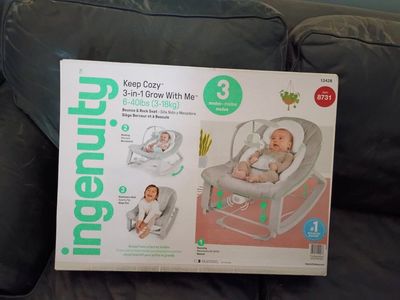 Ingenuity Keep Cozy 3-in-1 Grow With Me Bouncer & Rock Seat, Infant to Toddler (6-40lbs)