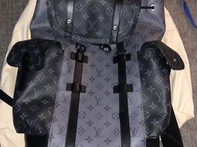 Louis Vuitton Christopher MM Monogram Eclipse Reverse Backpack - Gray/Black - Excellent Condition