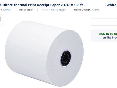 ICONEX Direct Thermal Print Receipt Paper 2 1/4" x 165 ft - 27 Rolls