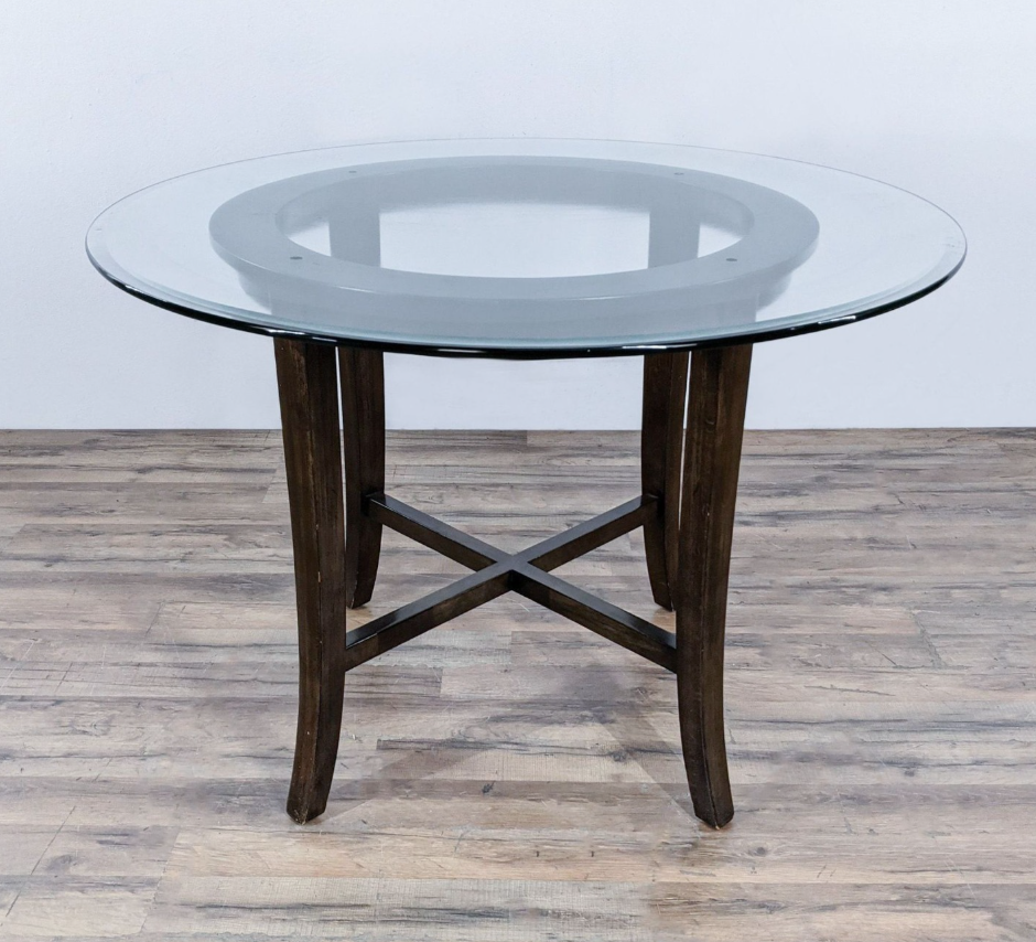 Crate & Barrel Glass Top Table & 4 chairs