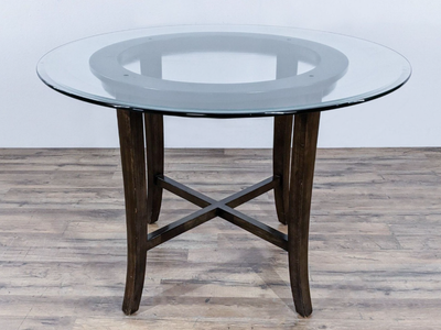 Crate & Barrel Glass Top Table & 4 chairs