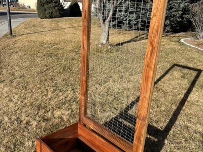 Cedar Planter with wire trellis