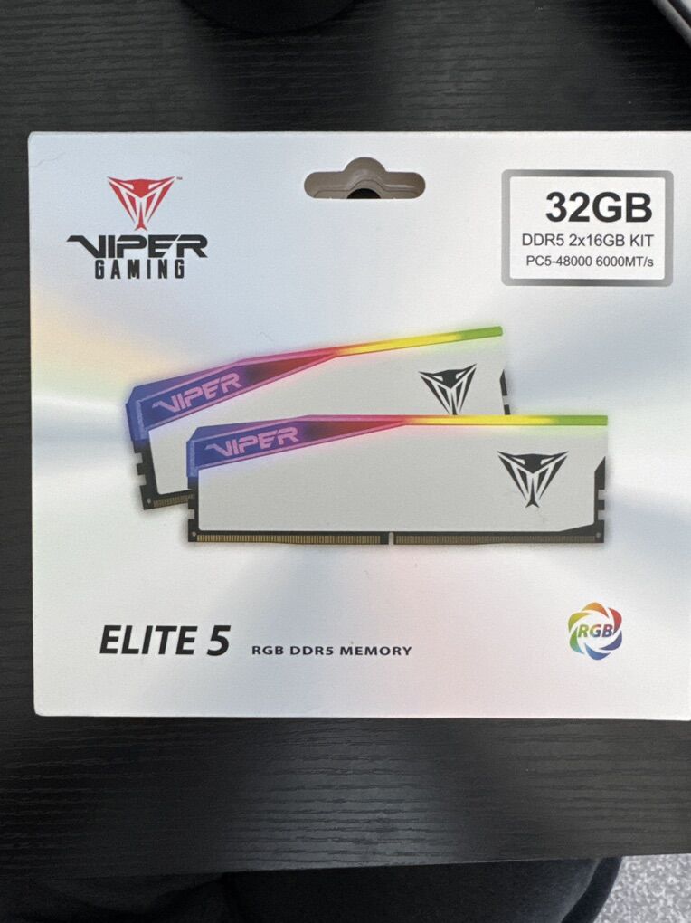 Viper Gaming Elite 5 White RGB DDR5 32GB Memory