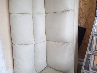 Cream Faux Leather Couch