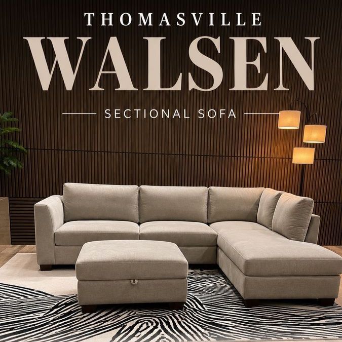 THOMASVILLE WALSEN SECTIONAL WITH STORAGE OTTOMAN