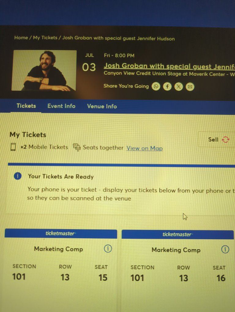 Josh Groban and Jennifer Hudson Tickets