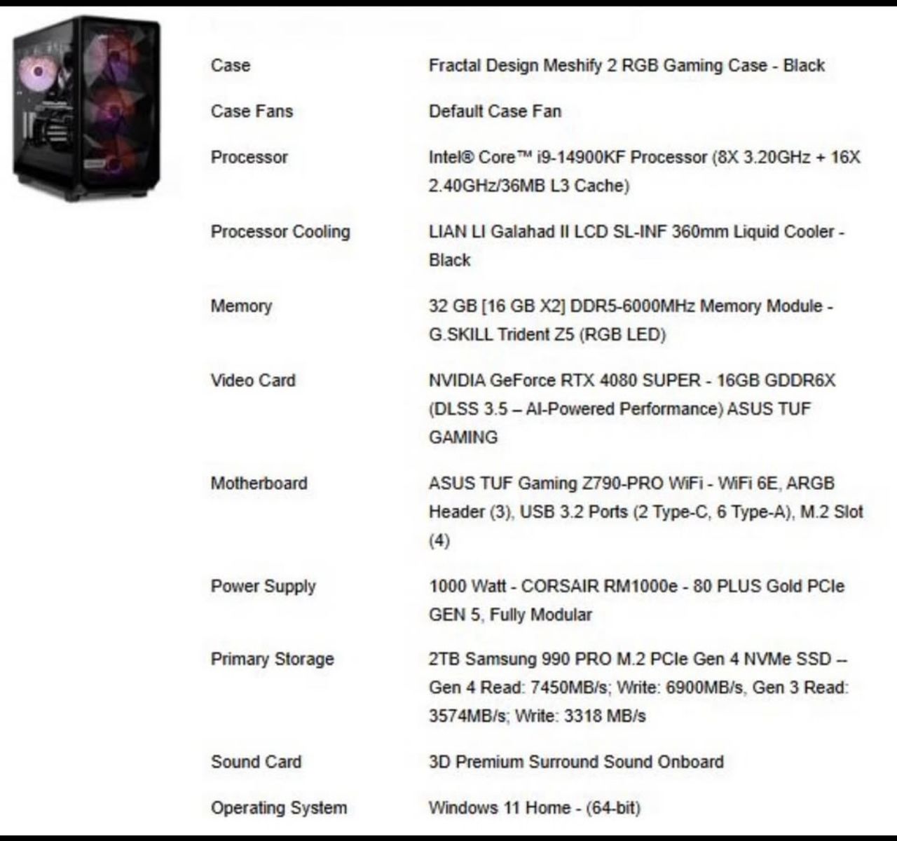 Gaming PC 4080 Super