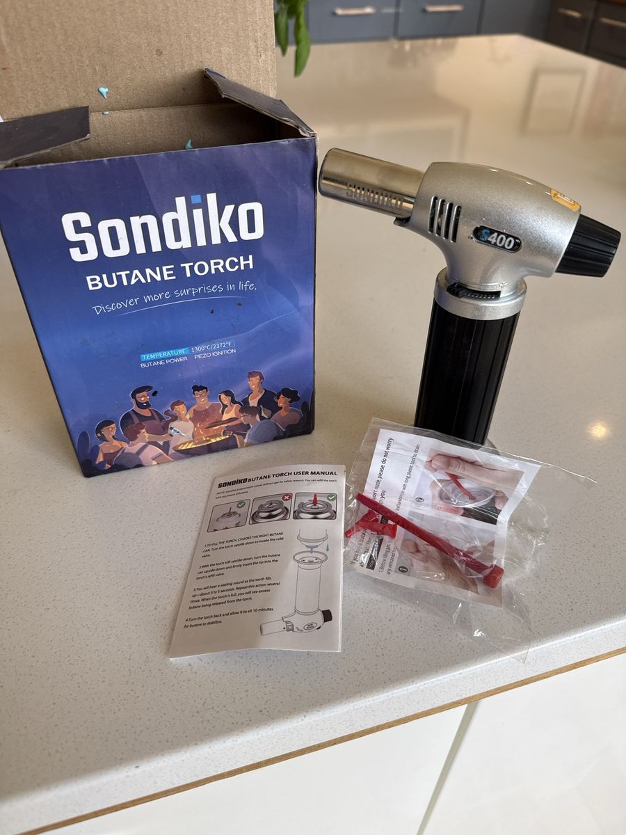 Sondiko S400 Butane Torch with Box and Manual