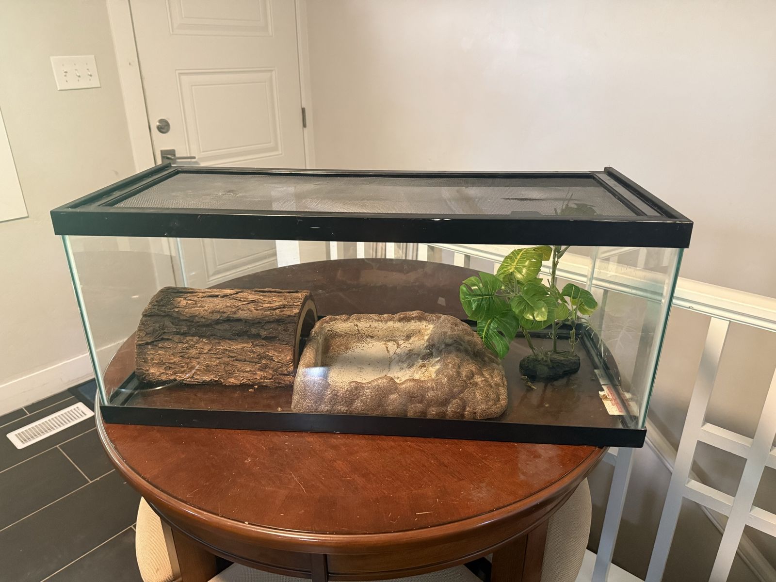 20 Gallon Terrarium w/ Lid, Heat Lamp & Extras