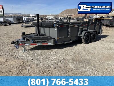 7x16 Diamond C LPT 208 Dump Trailer - 32" Sides - 18K GVWR - 18 Ply Tire Upgrade, Long Arm Tarp