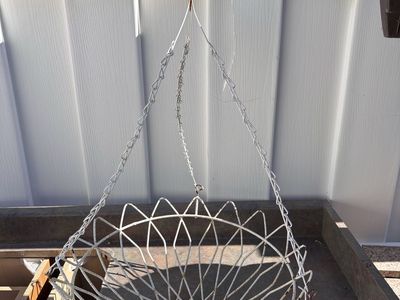 Shabby Chic Vintage Wire Hanging Planter Basket 16”