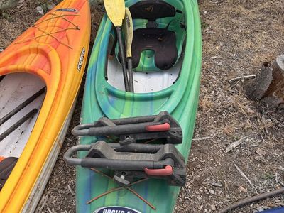 Kayaks, paddles and Yakima roof racks